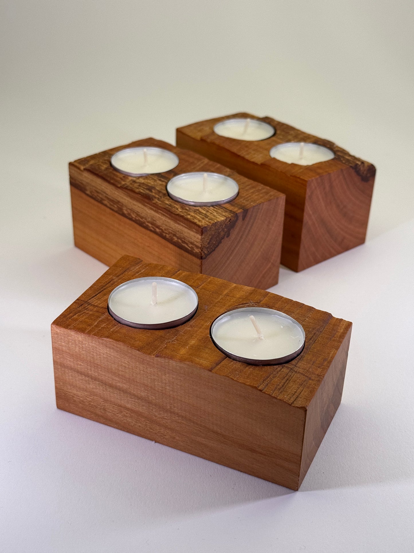 Teelichthalter aus nachhaltigem Apfelbaumholz