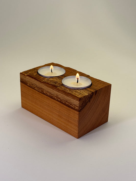 Teelichthalter aus nachhaltigem Apfelbaumholz